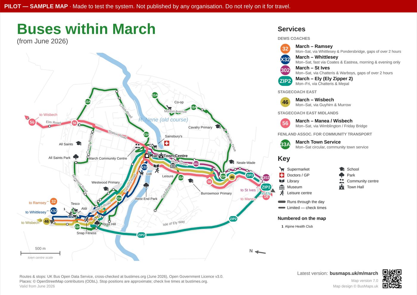 March bus map