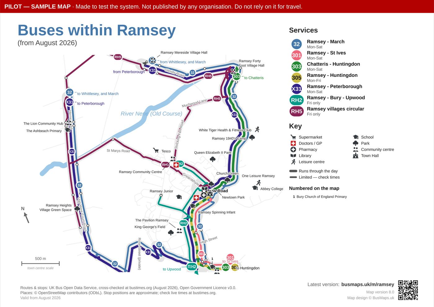 Ramsey bus map