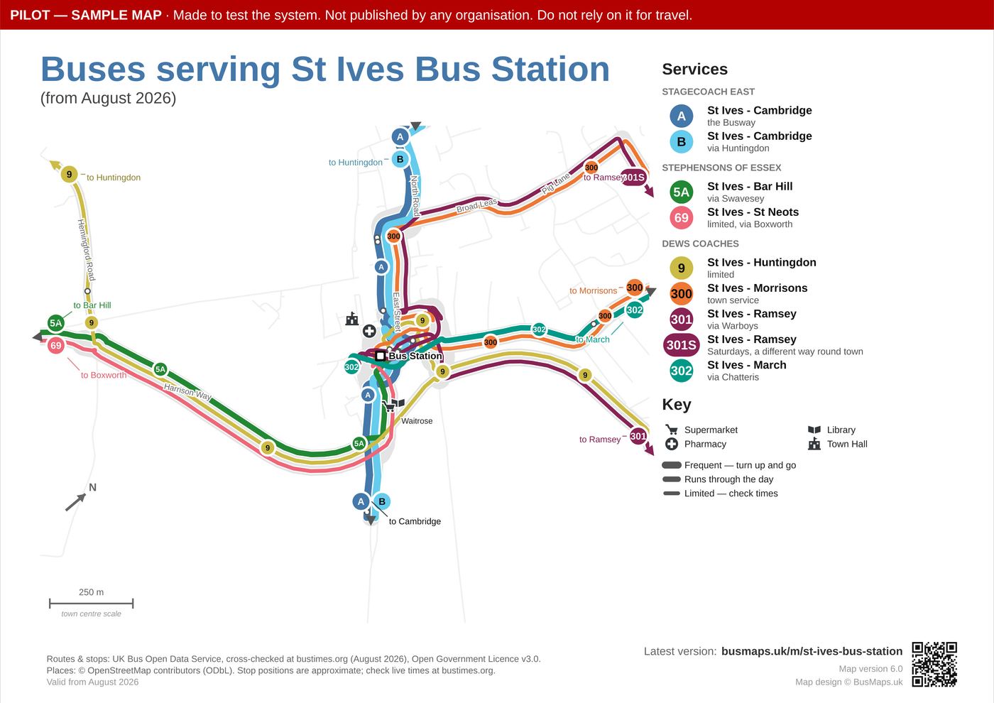 St Ives Bus Station bus map